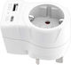 Skross United Kingdom Type G Travel Adapter Usb-a Usb-c 20w White