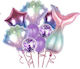 Alista Home 9er Geburtstags Luftballons Meerjungfrau Folie Lila