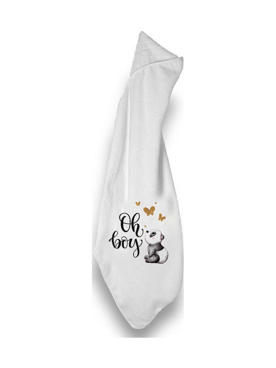 Bonjour Bebe Baby Hooded Towel White 75x75cm Newborn