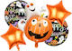 Σετ 5 Μπαλόνια Halloween Foil Πορτοκαλί Jumbo 80εκ.