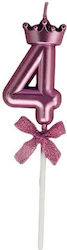 Number 4 Candle Alista Home Crown Bow Design Ca...