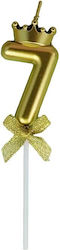 Number 7 Cake Candle Crown Design Gold Alista H...