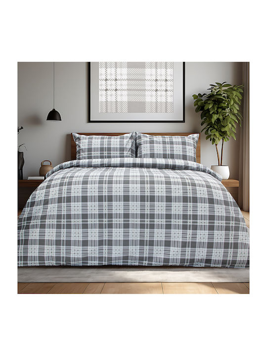 Lino Home Set Single Bed Sheets 170x260cm Gray (3 Pieces)