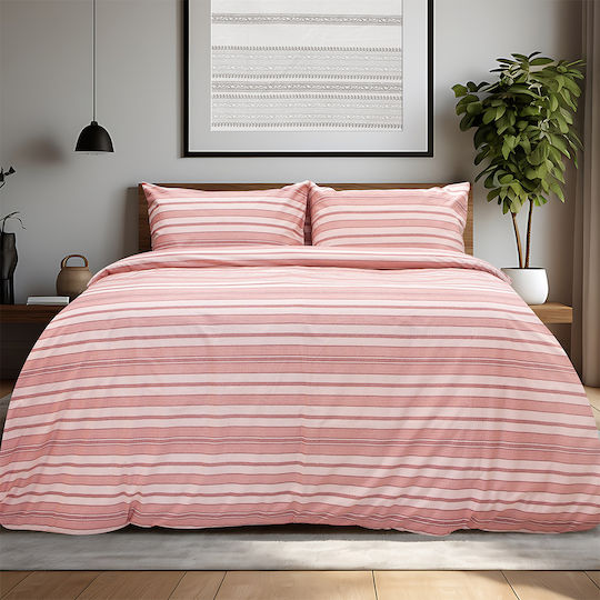 Lino Home Set Bettlaken Einzelbett 170x260cm Rosa 3 Stück