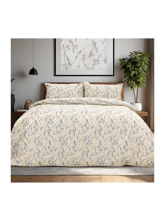 Lino Home Σετ Σεντόνια Μονά 170x260εκ. Μπλε (3τμχ)