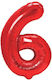 Number 6 Foil Red 40cm