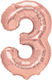 Număr 3 Folie Rose Gold 40 cm