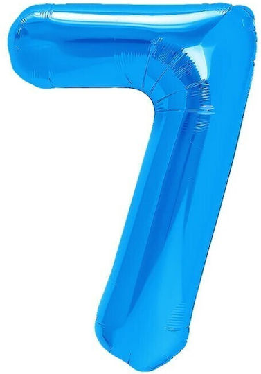 Number 7 Foil Jumbo Blue 100cm