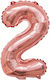 Number 2 Foil Jumbo Rose Gold 81cm