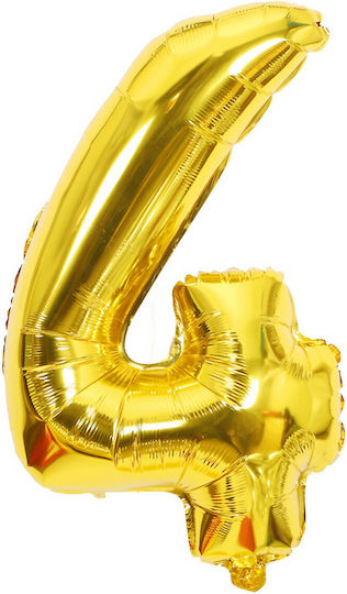 Număr 4 Folie Jumbo Auriu 81 cm