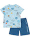Chicco Pijama Copii de Vară din Bumbac Albastră