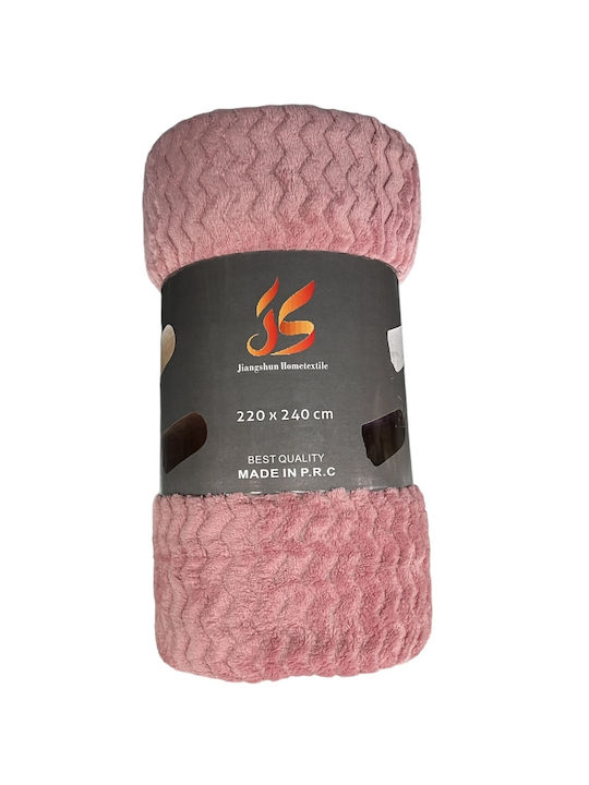 Kraft World Fleece Decke Übergröße 220x240cm Rosa BLNK-BL220240-Rosa