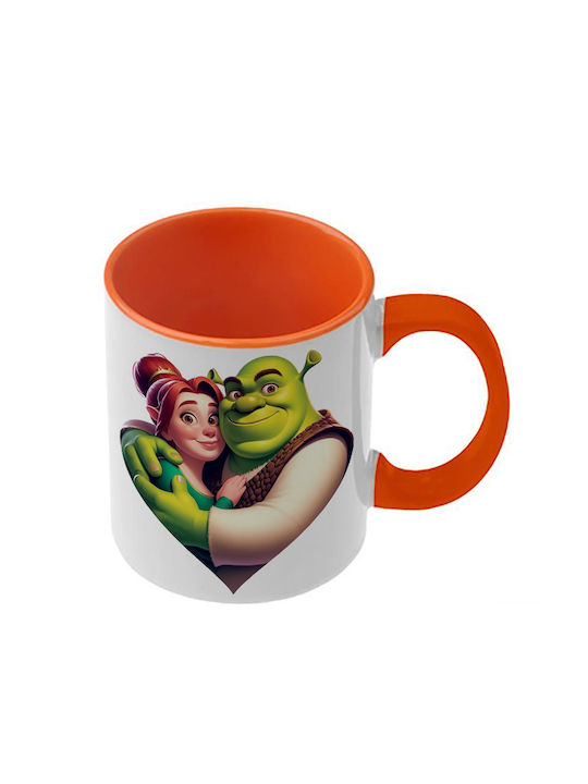 Shrek Tasse Orange Mit Griff Innen