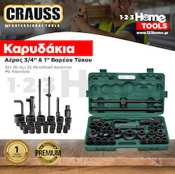 Kraft World Ключове Глухи За Въздух С Каре 3/4" Комплект 26 Броя