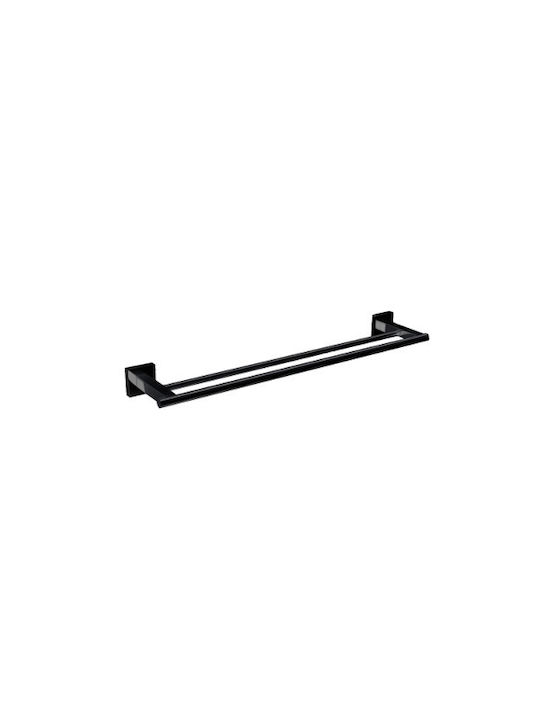 Conset Double Wall-Mounted Bathroom Rail with Screws Black