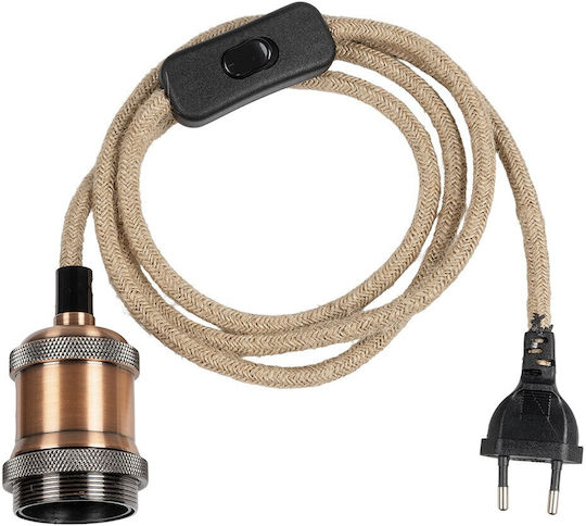 GloboStar Whip Ντουί Προέκτασης για Ντουί E27 Μπεζ 77662