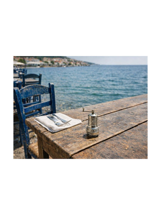Χειροκίνητος Μύλος Μπαχαρικών Μεταλλικός σε Ασημί Χρώμα