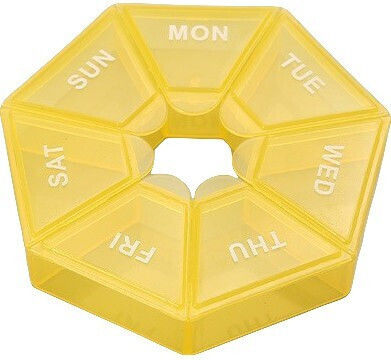 Alista Home Medizinorganisator Box Tage Woche Kunststoff 7 Fächer Gelbe