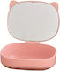 Cutie Organizator Oglindă Alista Home 4 Compartimente Accesorii Cosmetice Realizată Din ABS 17x13x6 Cm Roz