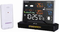 Ermenrich 86035 Stație Meteo Fără Fir Digitală de Masă Maro