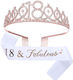 Set 2 Bucăți 18 Ani Alista Home 15 X 13 X 5 Cm Coroană De Prințesă Roz Panglică Albă 18andfabulous