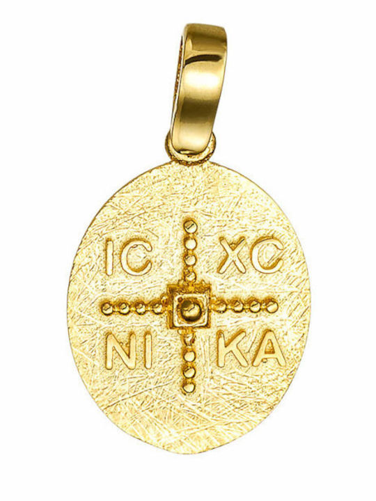Pendant Kids Charm Double Sided with Chain Constantine Coin Gold 14K 52UK7635-P