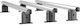 Menabo Aluminum Car Roof Bars 145cm for Volkswagen Transporter Set with Roof Rack Legs Silver