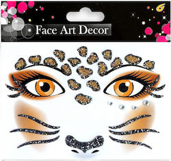 Autocolant Temporar Pentru Față Alista Home Machiaj Artă Pe Față Halloween Teatru Model Leopard Maro Autocolant Temporar Pentru Față Alista Home Machiaj Artă Pe Față Halloween Teatru Model Leopard Maro