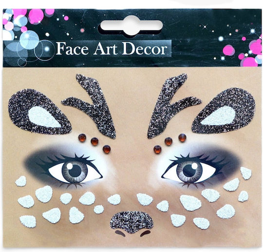 Temporary Face Sticker Alista Home Makeup Face Art Halloween Theater Deer Pattern Brown