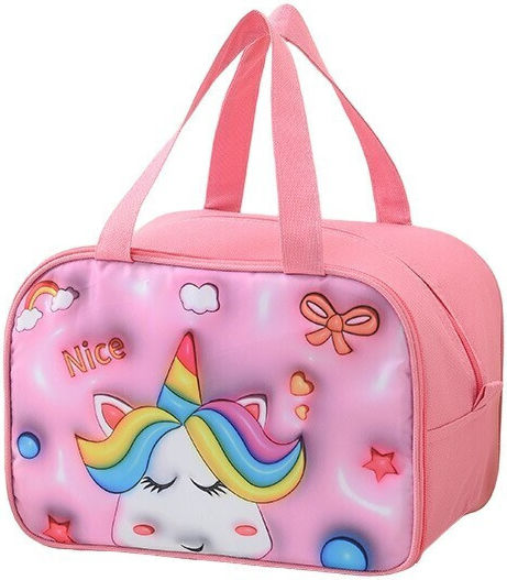 Alista Home Geantă Școlară Izotermică De Mână Roz Cu Unicorni 20x18x27.5cm