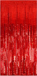 Fringed Curtain Alista Home Party Decor Model Photo Background Colorful Party Decoration Size 100x200 Cm Red