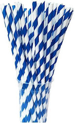 Set 25 Straws Alista Home Paper 20 Cm Striped Pattern White Dark Blue Set 25 Straws Alista Home Paper 20 Cm Striped Pattern White Dark Blue