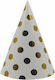 Set 6 Pălării De Petrecere Metalice Alista Home Celebration Birthday Theme Polka Dot Design 20 Cm Aurii