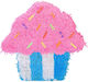 Pinata Briosa Cupcake Petrecere Din Hârtie Creponată Carton Roz 45 X 35 X 10 Cm