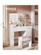 Bodenstehende Schminktisch Schlafzimmer Holz Weiß mit Spiegel 80x40x132,5cm