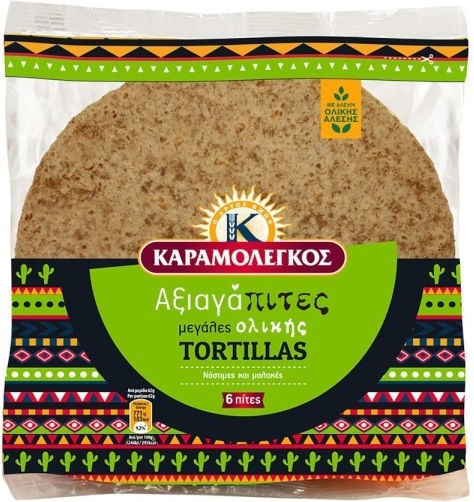 Καραμολεγκος Αξιαγαπιτες Τορτιγιες Μεγαλες Ολικης 6 Τμχ 375gr