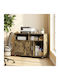 Cabinet De Birou Din Lemn Cu Roți Și Sertare Maro 100x35x65cm