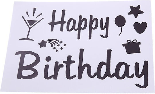 Sticker Balloons Alista Home Birthday Theme Happy Birthday Design 29x21 Cm Black