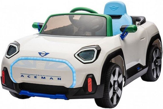 Mini Cooper Aceman Едноместен с Дистанционно Управление Лицензиран 12 Волта Бял за 2+ Години