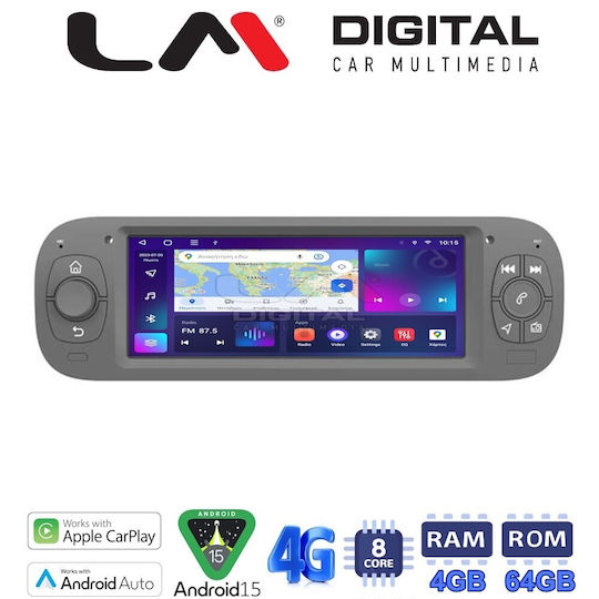 LM Digital Car Audio System for Fiat Panda 2012 Bluetooth USB Wi-Fi GPS Apple CarPlay Android Auto with 6.86 Inch Touch Screen