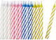 Set 24 Lumanări De Ziua De Naștere Spirale Model Petrecere 6.5 Cm Parafină Multicolore