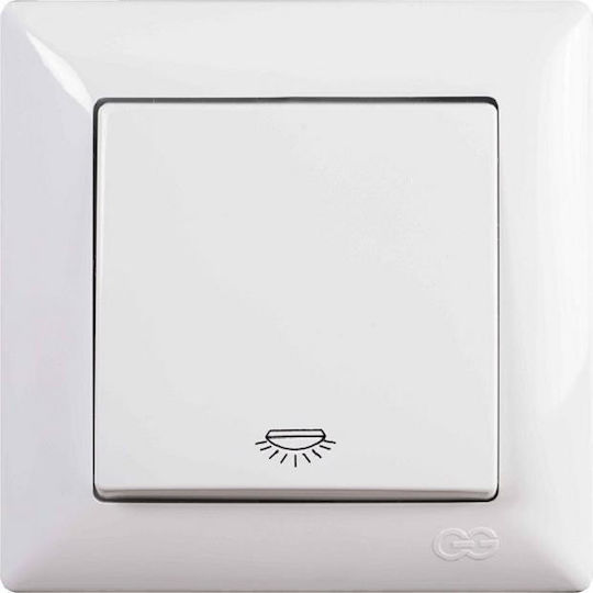 Gunsan Recessed Electrical Wall Switch with White Frame