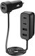 TTEC SmartCharger 6in1 Φορτιστής Αυτοκινήτου 90W Γρήγορης Φόρτισης με Θύρες: 3xUSB 3xType-C Μαύρο Χρώμα TTEC