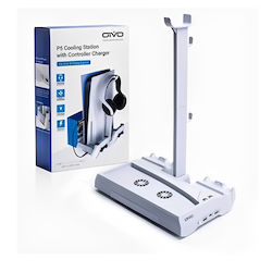 Support Stand Playstation 5 Cooler Charging Controllers Headphone Case Storage Space White Support Stand Playstation 5 Cooler Charging Controllers Headphone Case Storage Space White