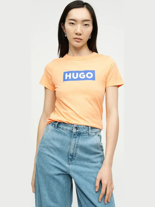 Hugo Γυναικεία Μπλούζα Βαμβακερή Πορτοκαλι