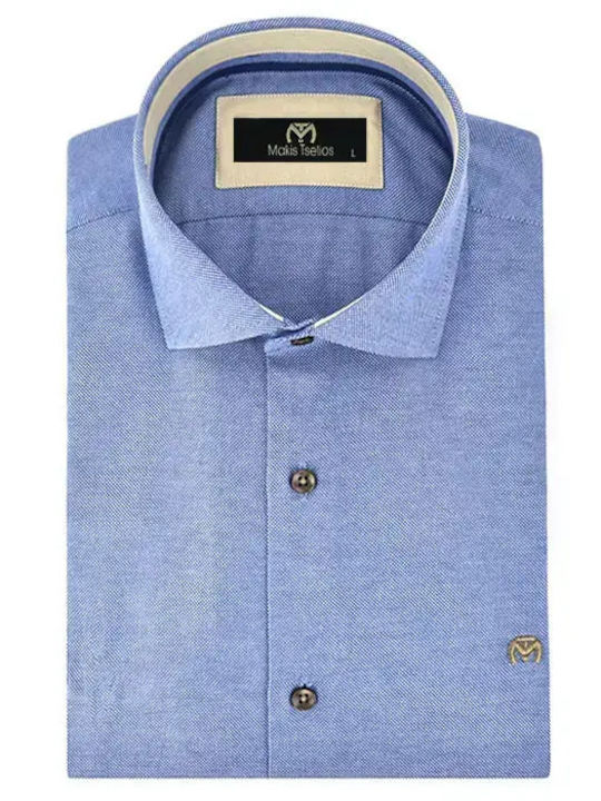 Makis Tselios Fashion Long Sleeve Shirt Blue