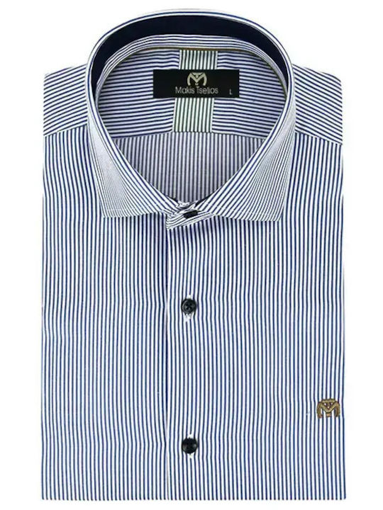 Makis Tselios Fashion Long Sleeve Shirt Blue