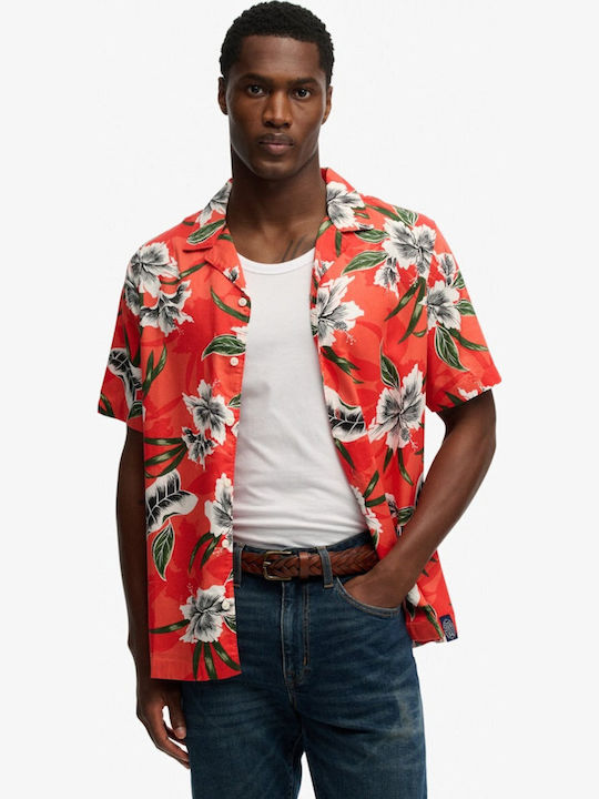 Superdry Къс Ръкав Риза Широка Кройка Флорален ...