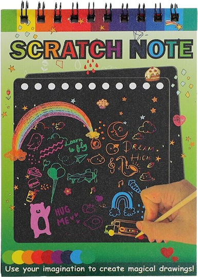 Carnet De Răzuit Alista Home Diy Magic Răzuit 12 Foi Curcubeu Creion Din Lemn Negru Cartonașe 14 X 10 Cm Verde