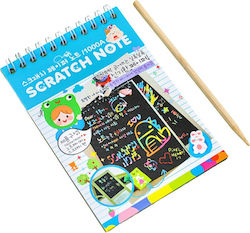 Alista Home Scratch-off Блок За Рисуване Diy Magic Scratch 12 Листа Дъга Дървена Молив Черни Карти 14.2 X 9.8 См Бебешко Синьо